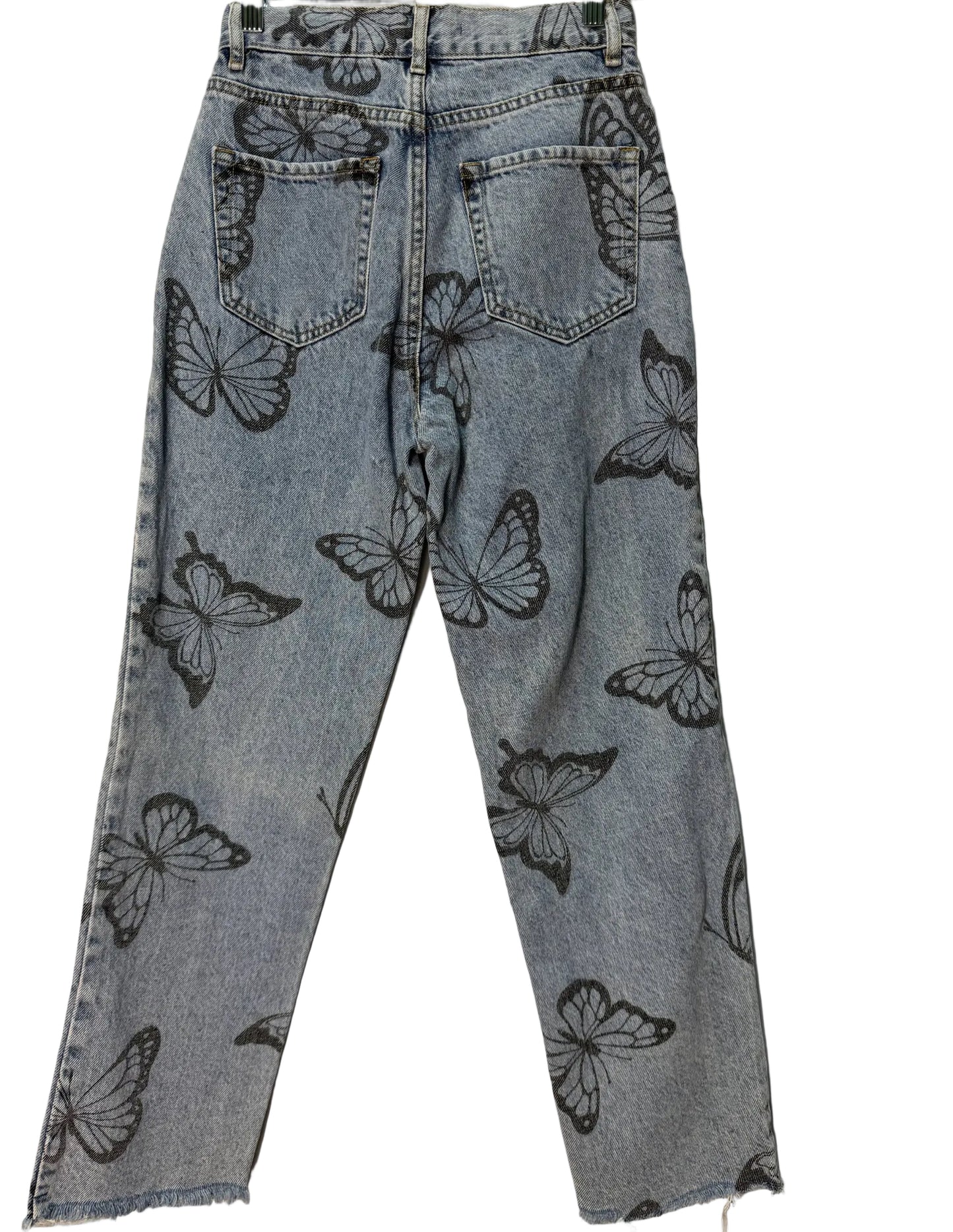 Size 24 PACSUN Denim Black Butterflys Ladies Pants