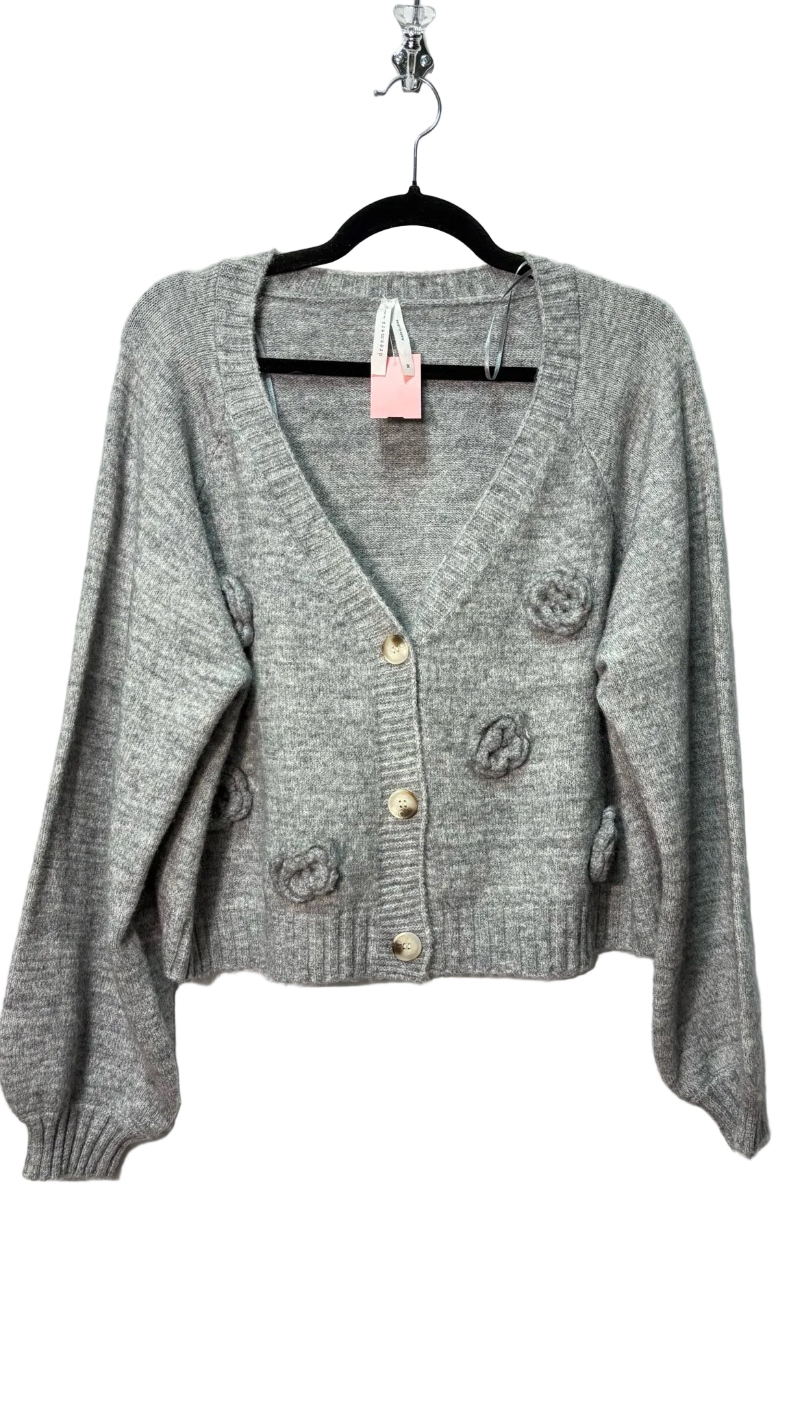 Size M Dreamers Grey Floral Ladies Cardi