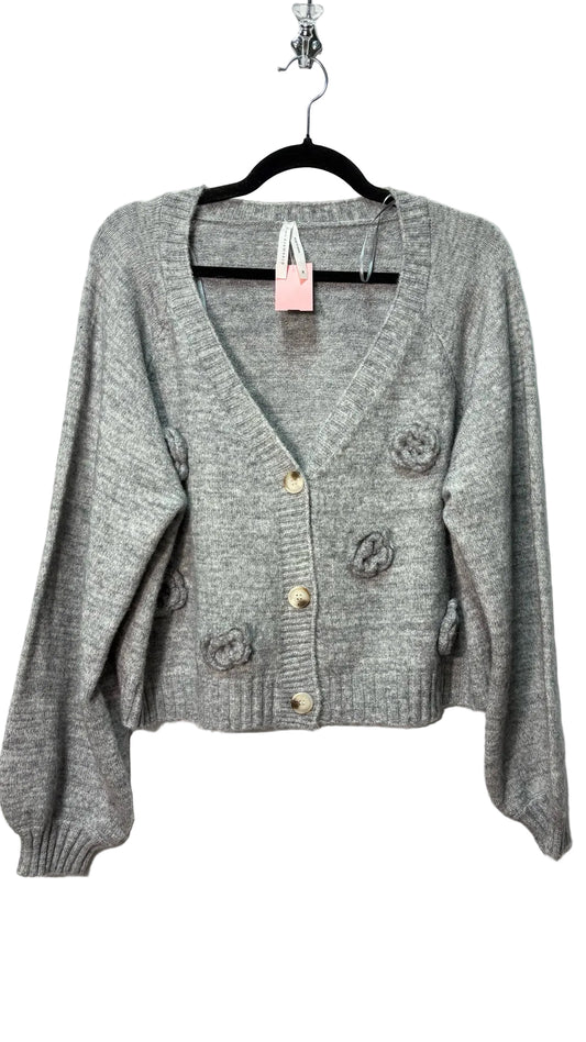 Size M Dreamers Grey Floral Ladies Cardi