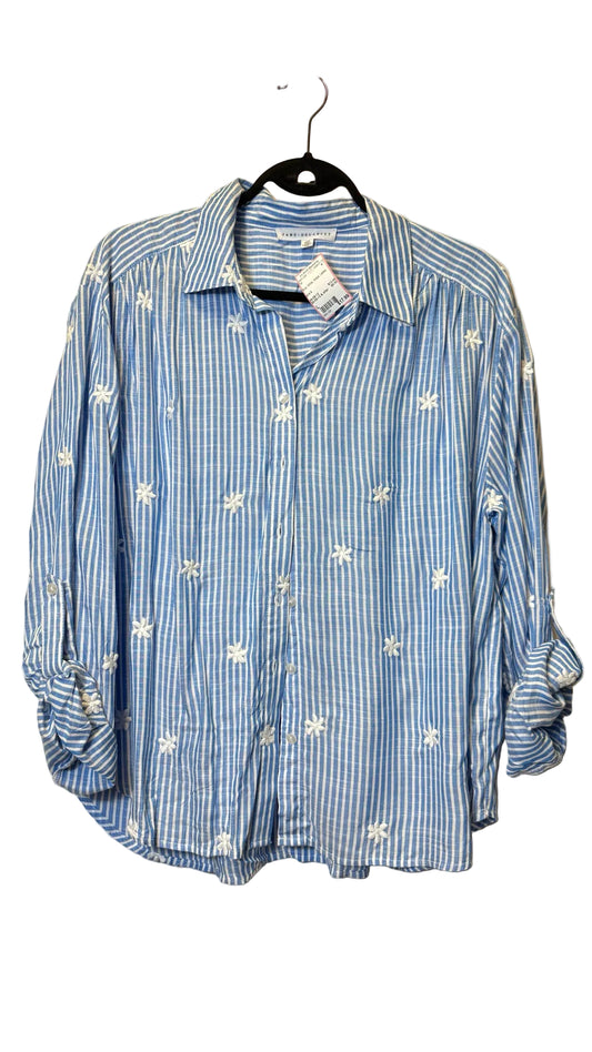 Size L Blue White Stripe Ladies Top