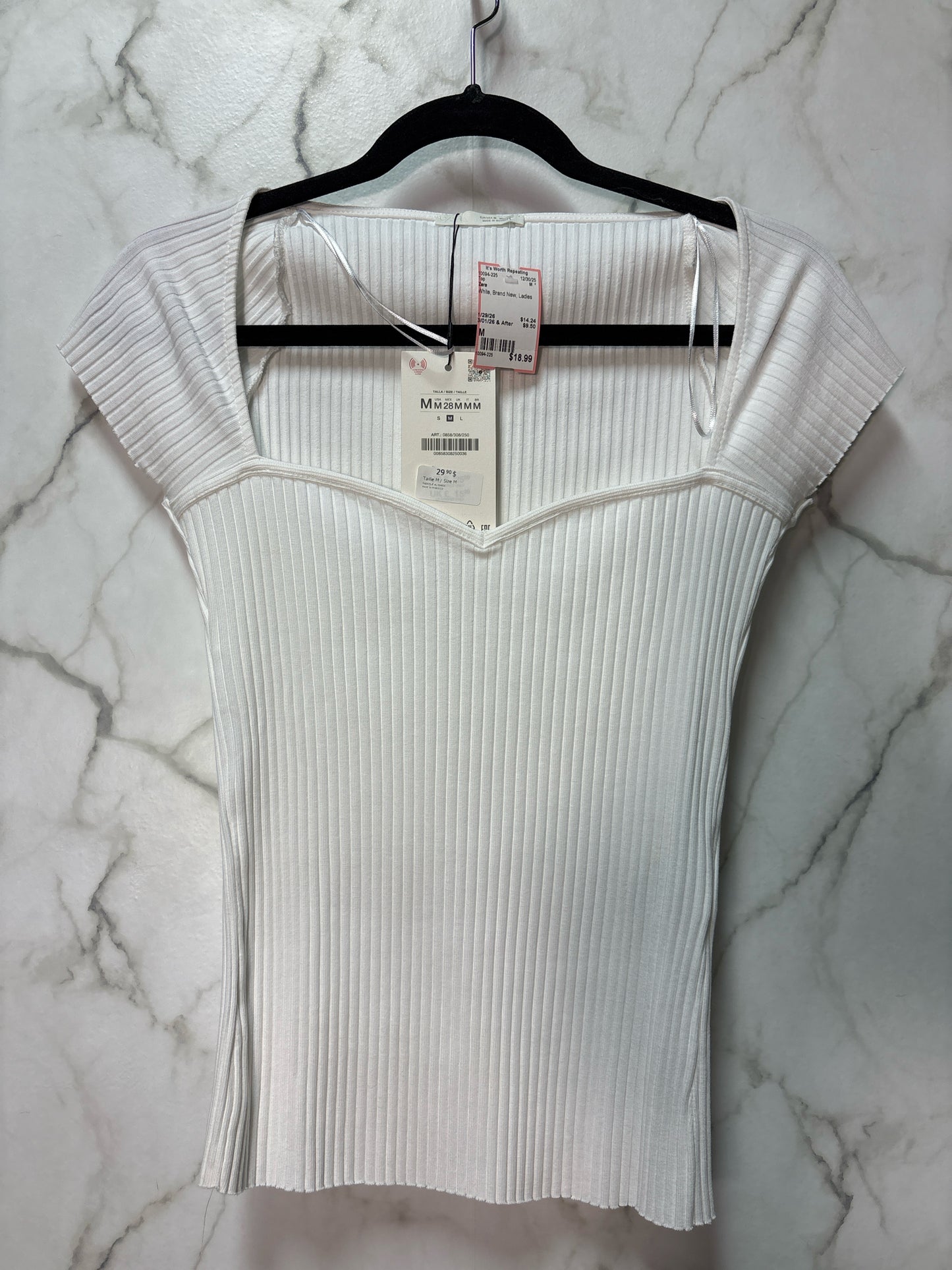 Size M Zara White Brand New Ladies Top