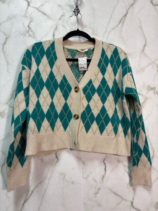 Size L Retrod Cream Green Ladies Top