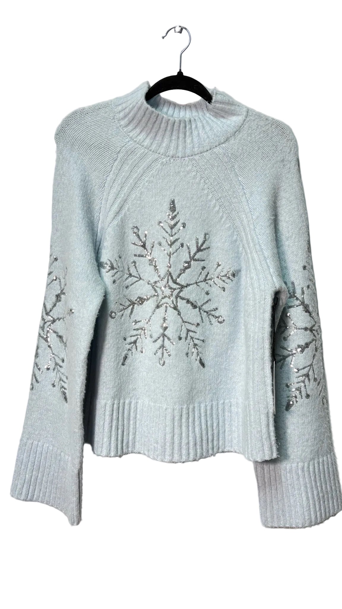 Size L Blue Crochet Ladies Top