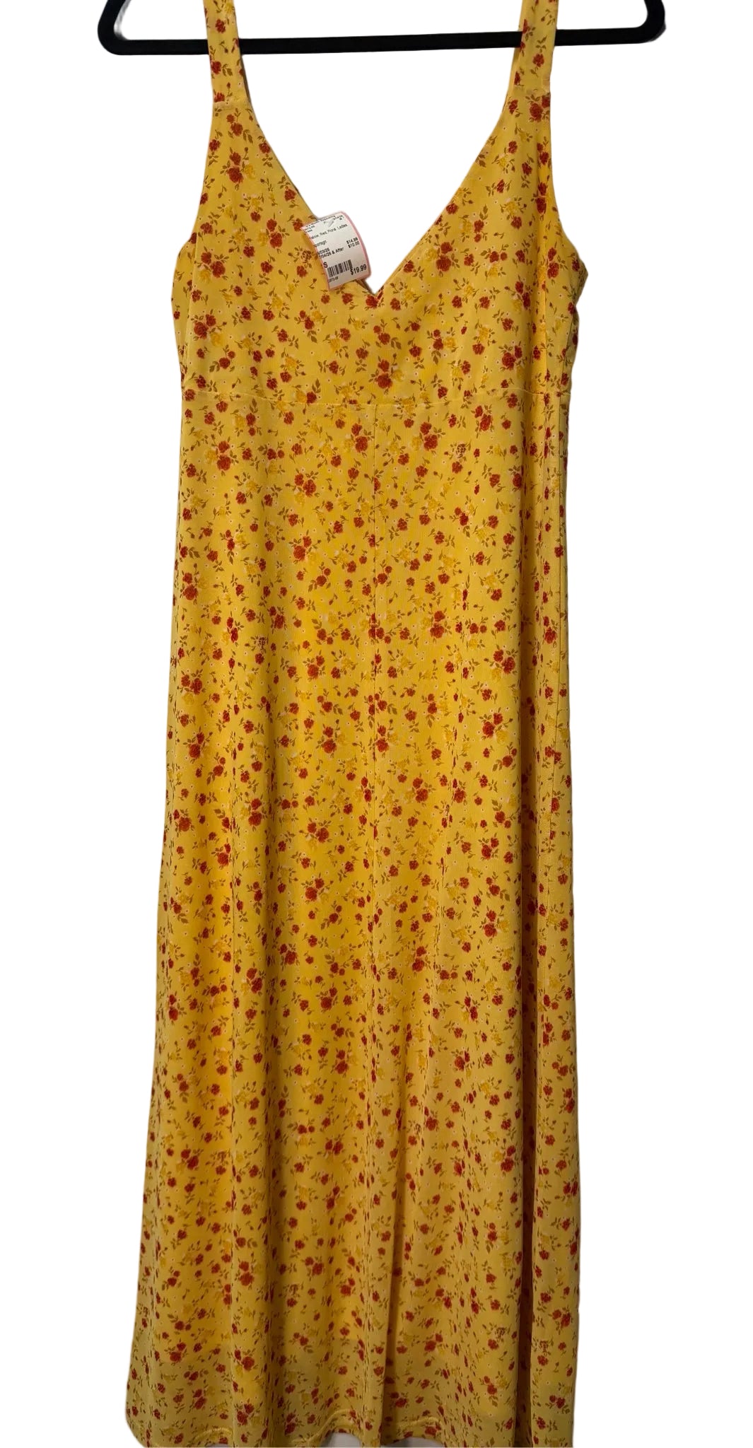 Size S Yellow Red Floral Ladies Dress