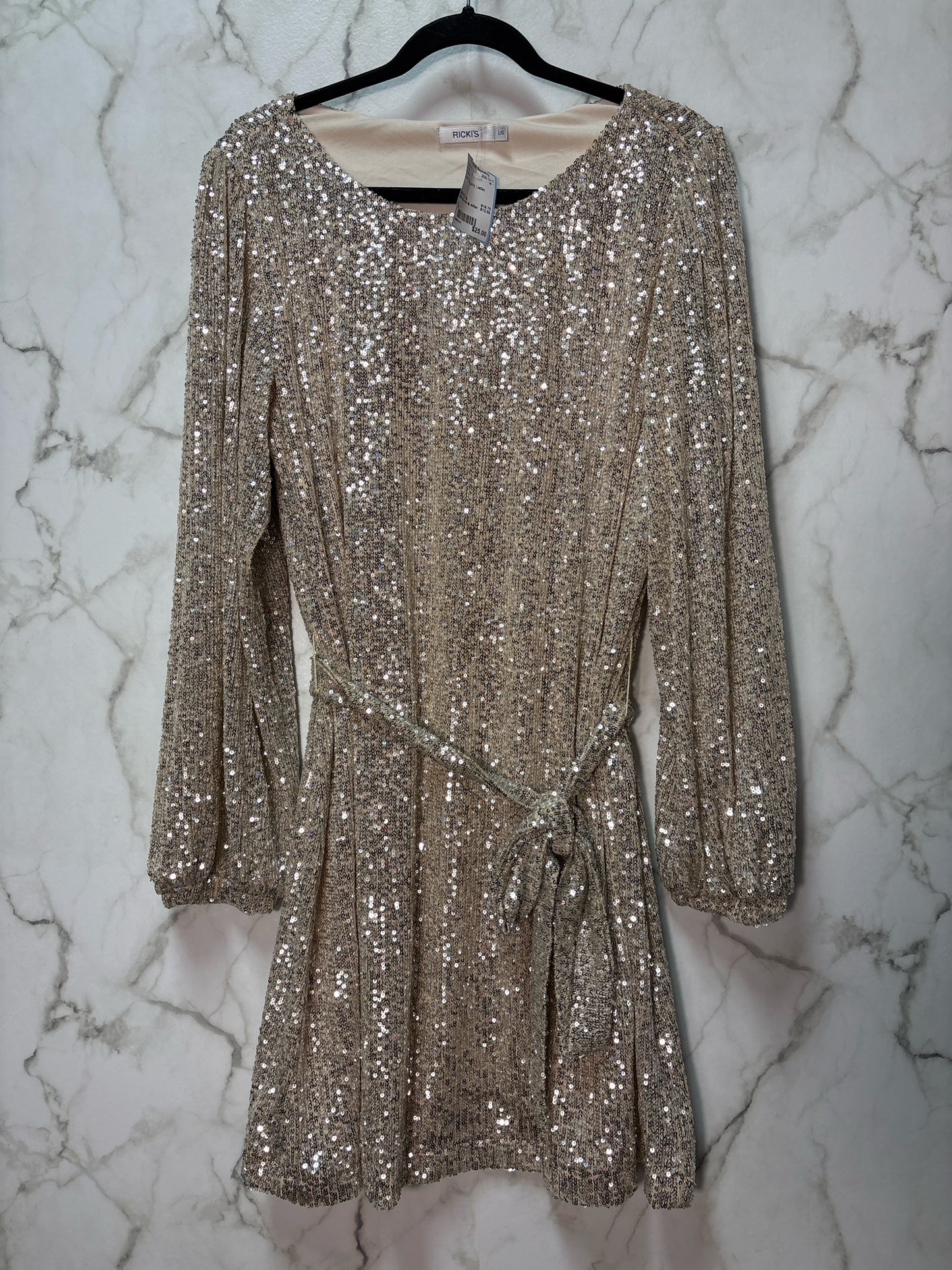 Size L Ricki's Gold Sequins Ladies Dress