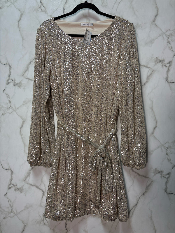Size L Ricki's Gold Sequins Ladies Dress