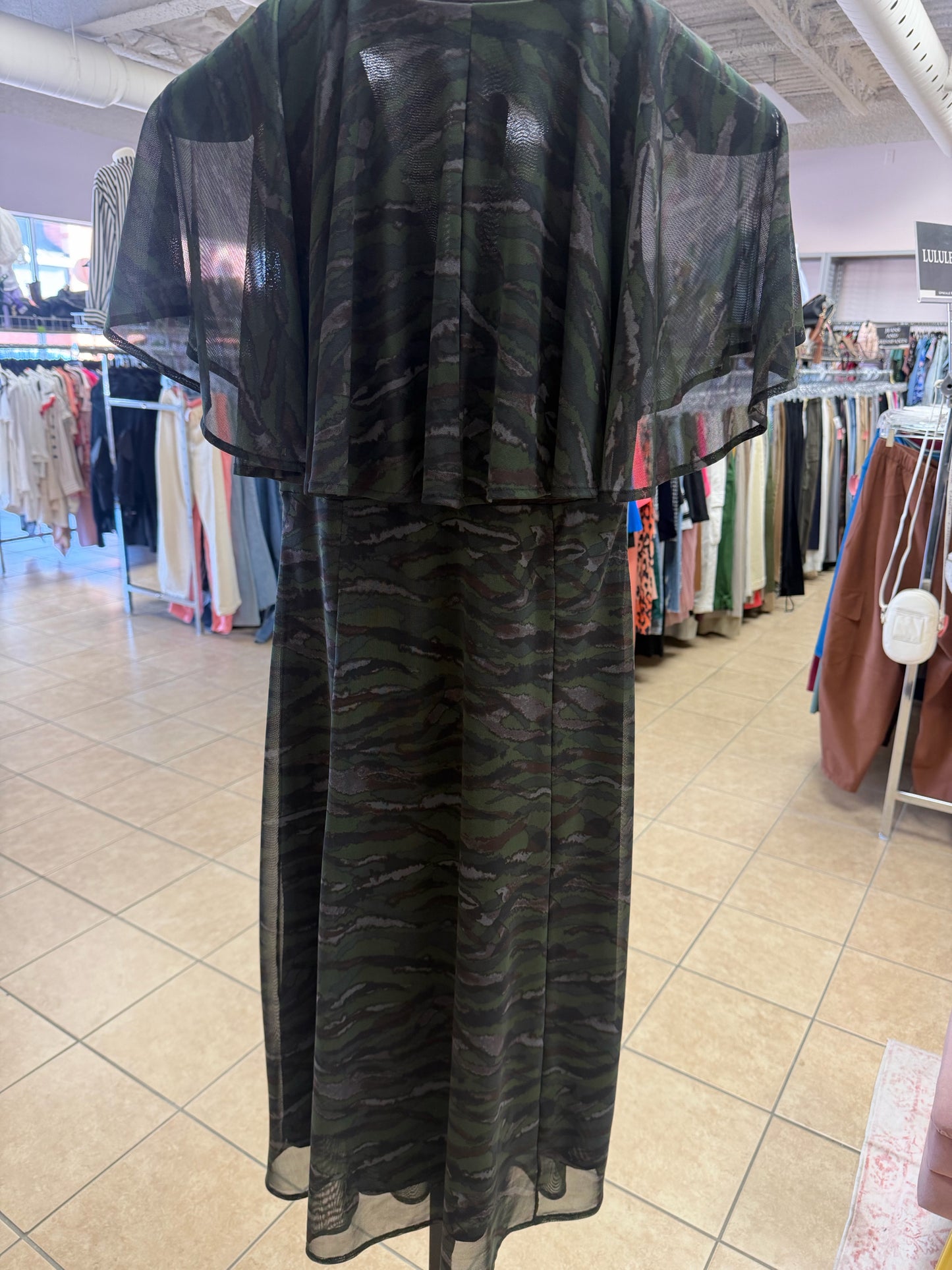 Size 12 Next Green Grey Ladies Dress