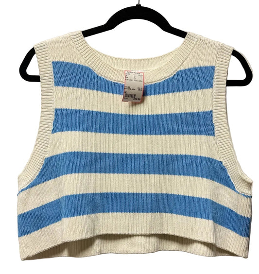 Size M Zara Blue Cream Stripe Ladies Top
