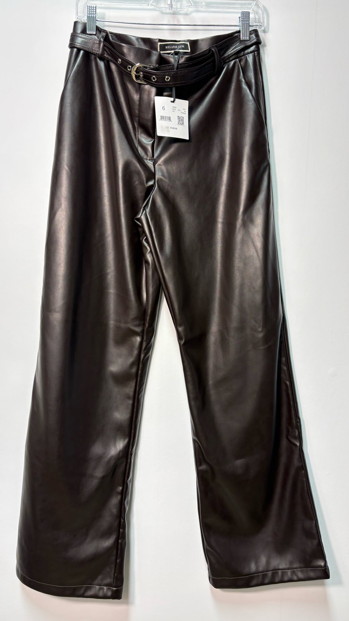 Size 6 Melanie Lyne Black Leather Ladies Pants
