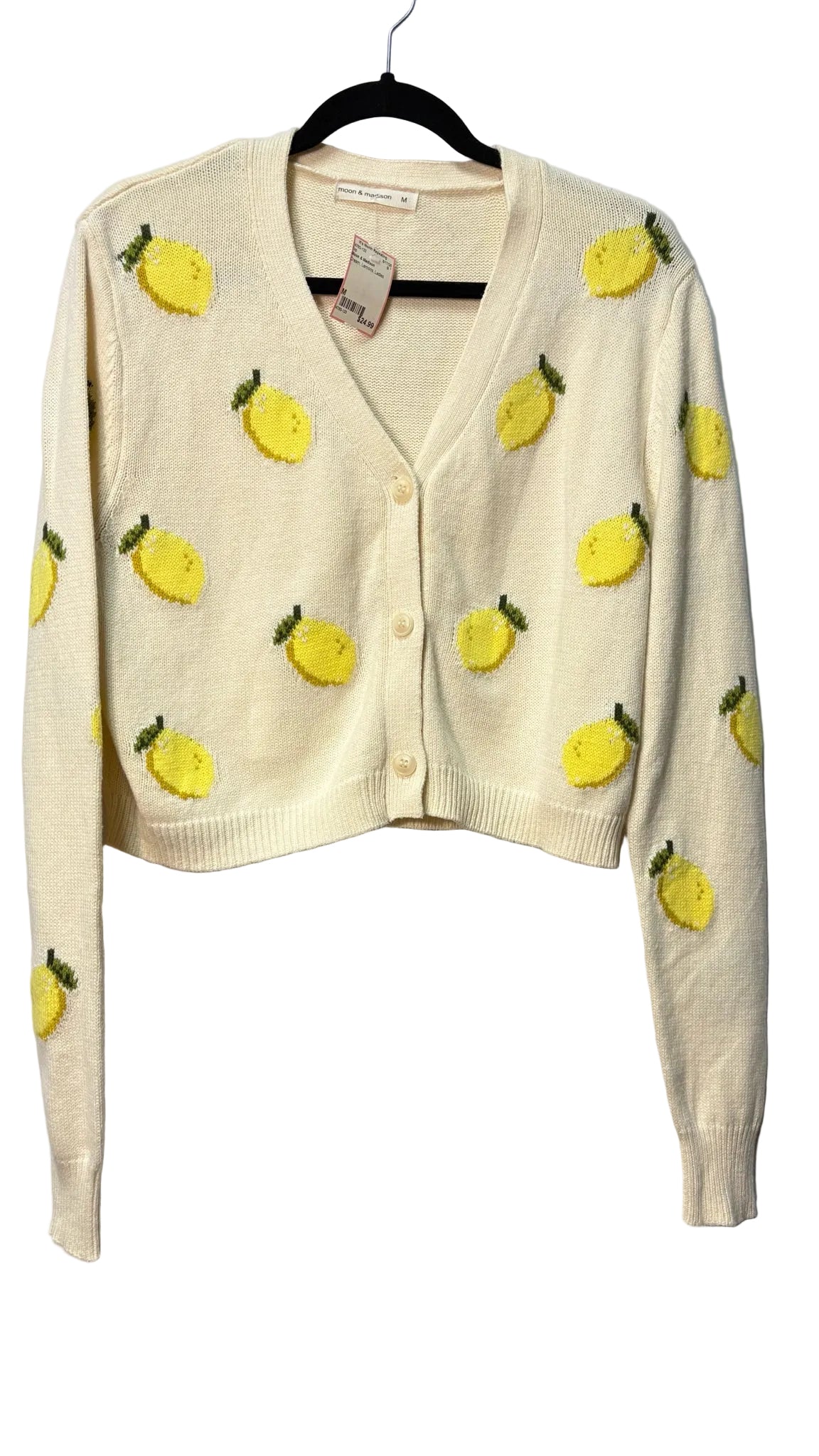 Size M Moon & Madison Cream Lemons Ladies Top