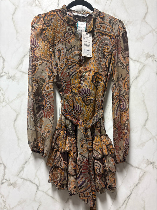 Size M Zara Rust Brown Brand New Ladies Dress