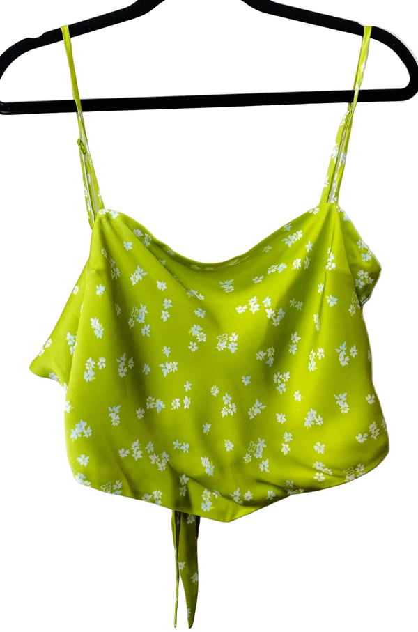 Size M Sunday Best Green White Floral Ladies Top