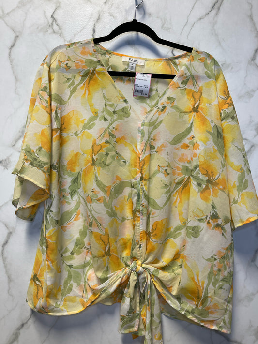 Size 1X Yellow Lemons Ladies Top