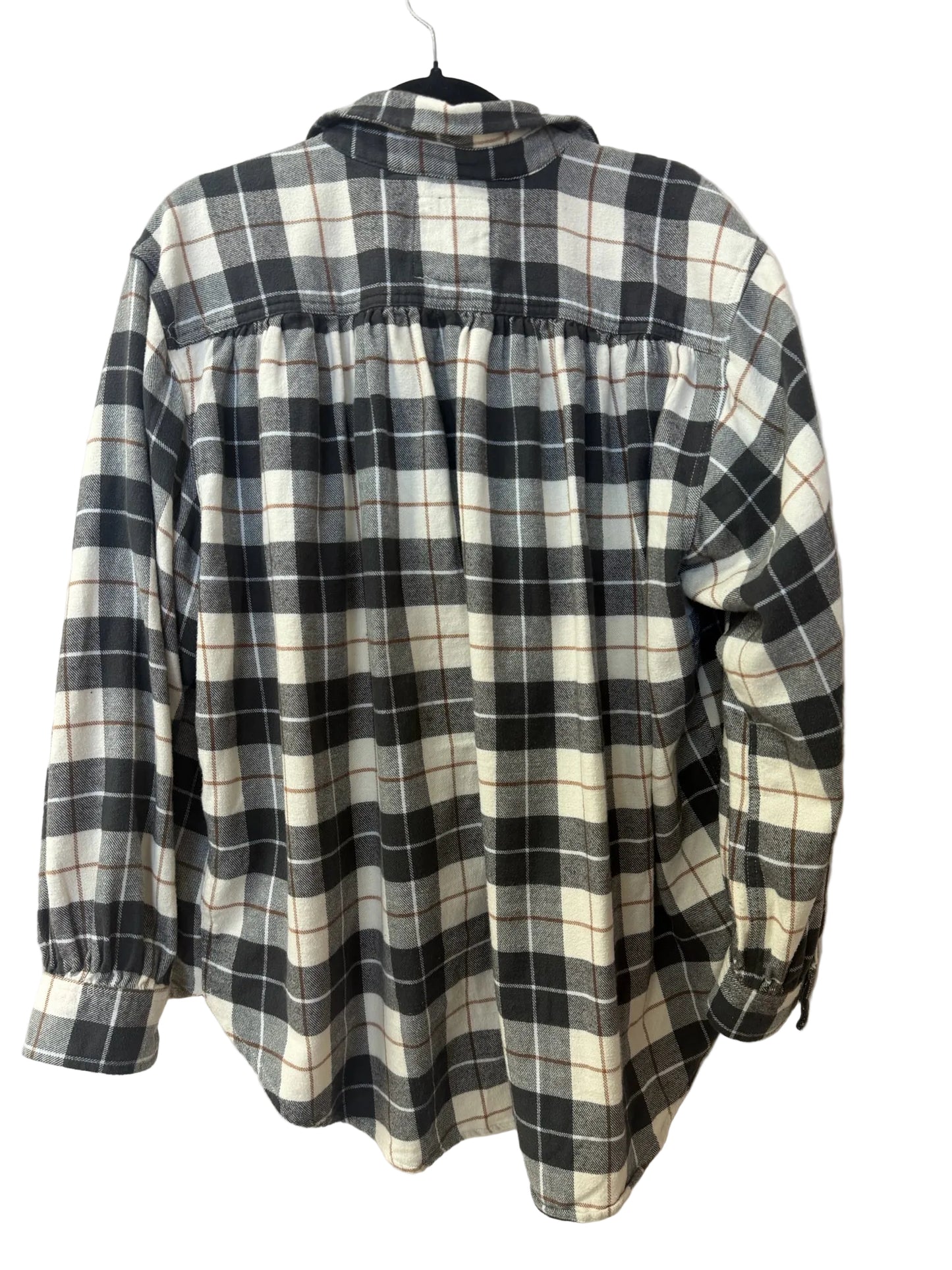 Size L Aerie Brown White Plaid Ladies Top