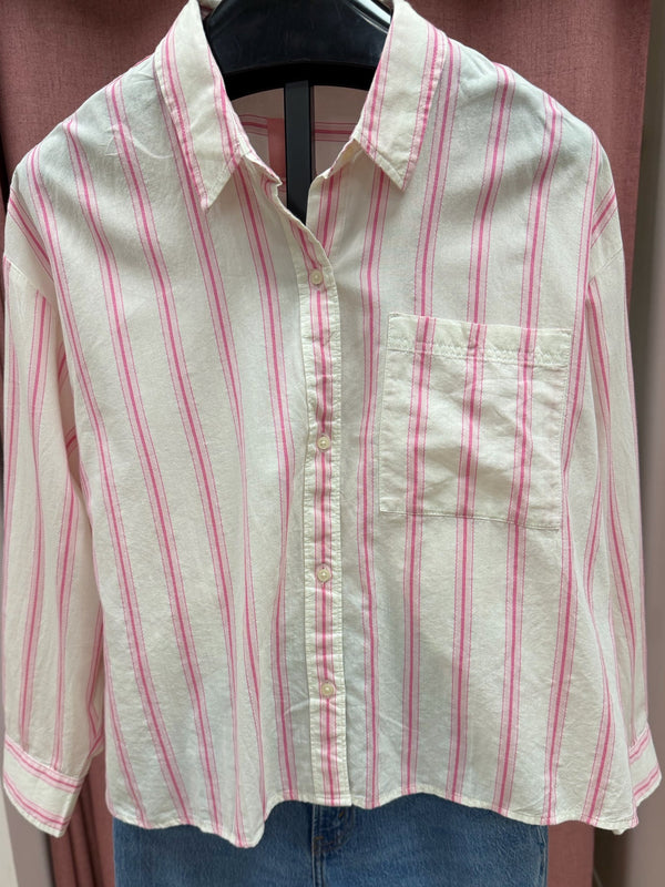 Size 3X Old Navy White Pink Stripe Ladies Top