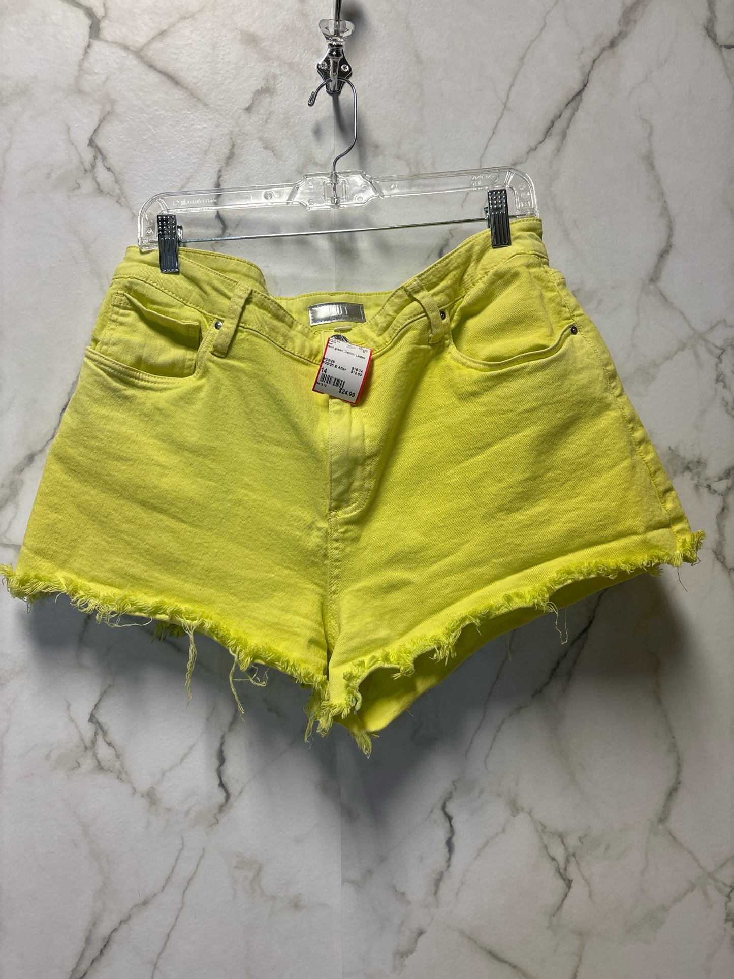 Size 14 Kut neon green Denim Ladies Shorts