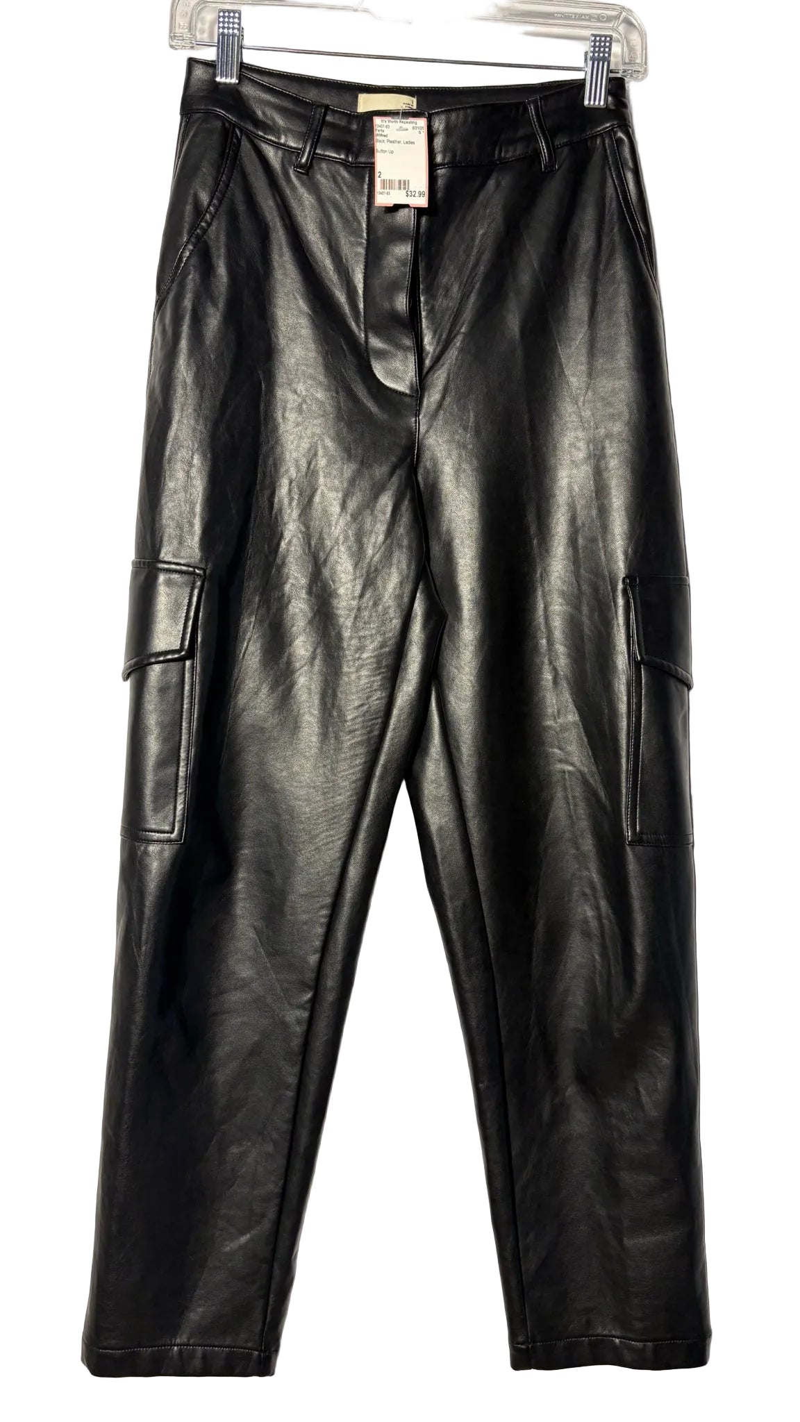 Size 2 Wilfred Black Pleather Ladies Pants