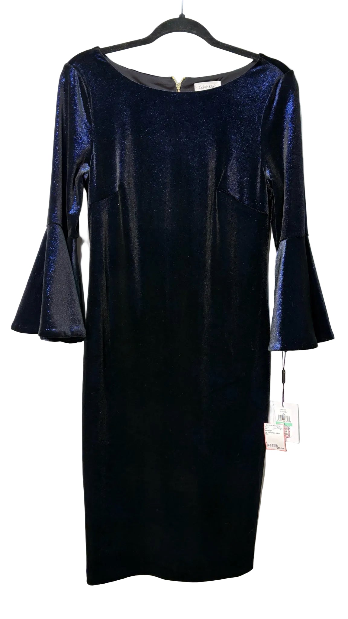 Size 8 Calvin Klein Blue Velvet Ladies Brand New Dress