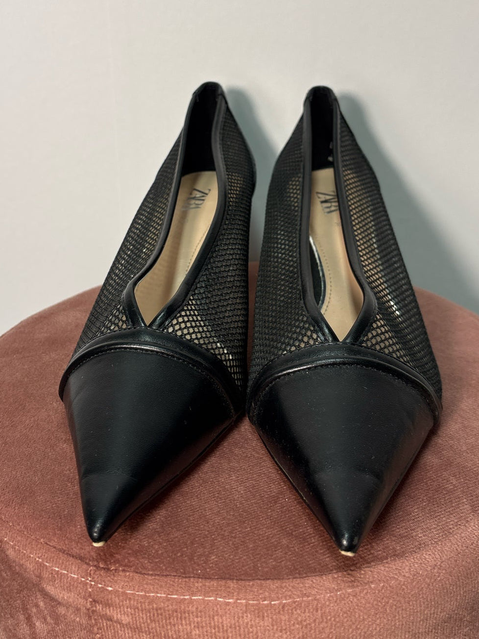 Zara Black Mesh Ladies Footwear/Ladies