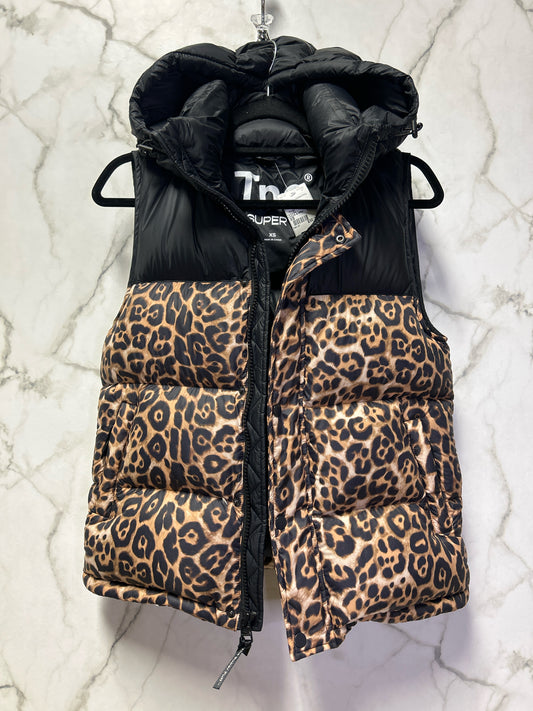 Size XS TNA Black Brown Leopard Print Ladies Vest