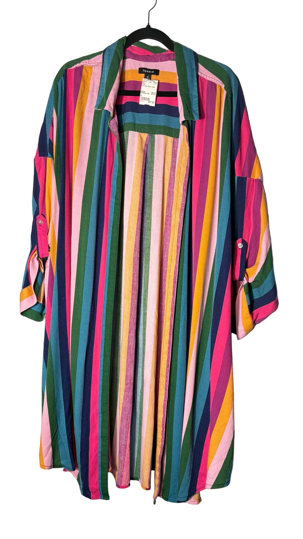 Size 5 Torrid Multi-Color Stripe Ladies Cardi