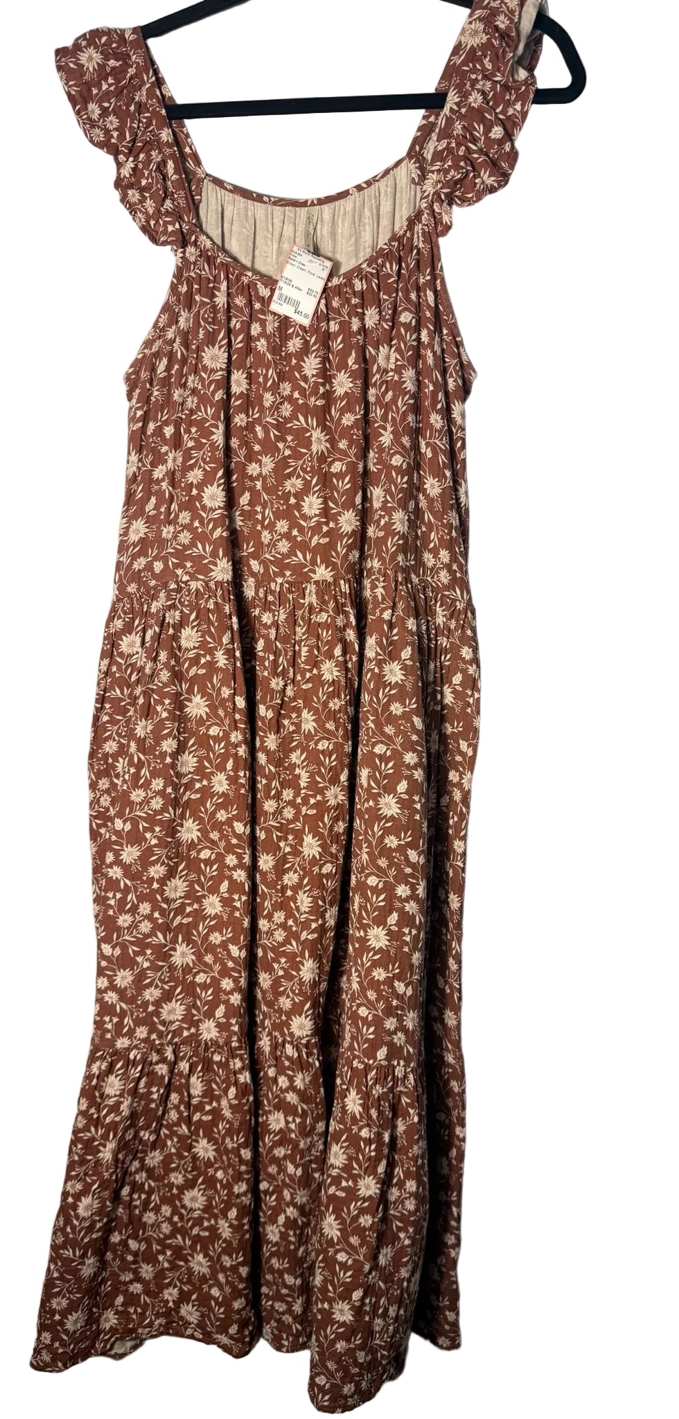 Size M Rylee + Crew Brown Cream Floral Ladies Dress