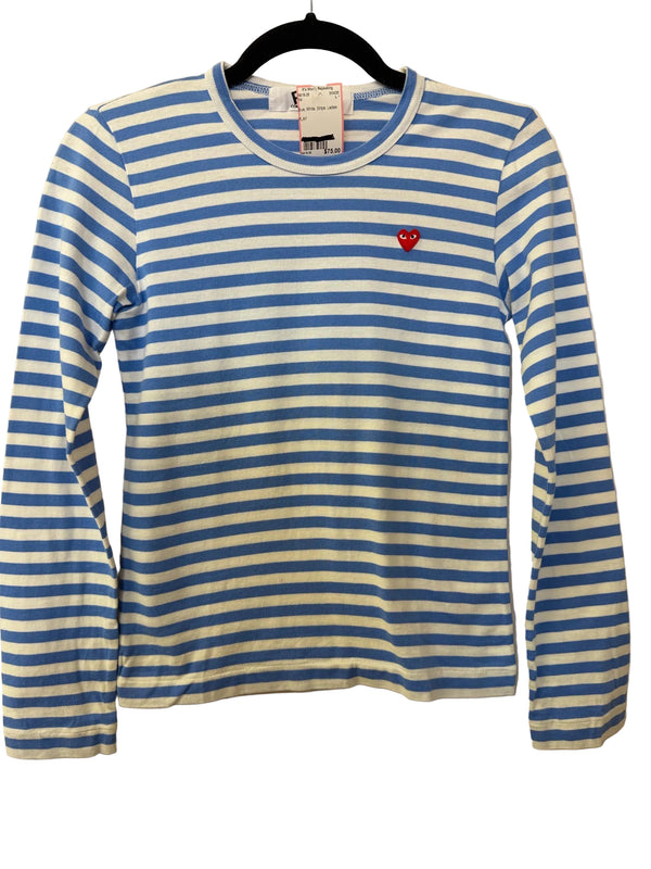 Size Blue White Stripe Ladies Top