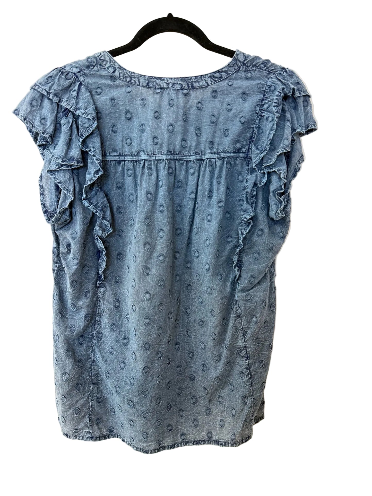 Size M Tribal Blue Tassle Ladies Top