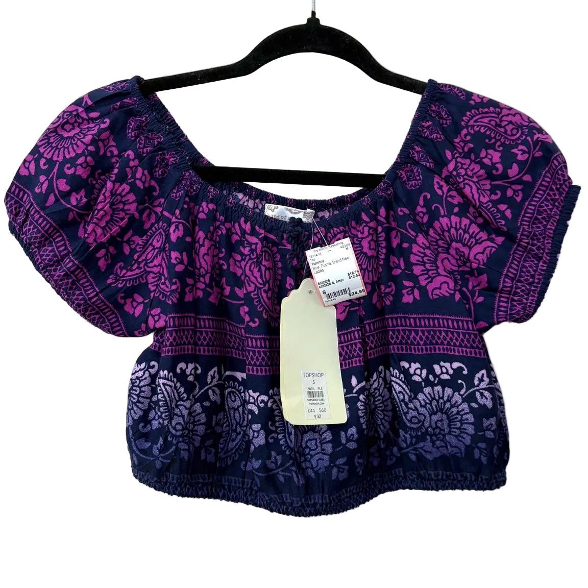 Size S Topshop Blue Fushia Brand New Ladies Top