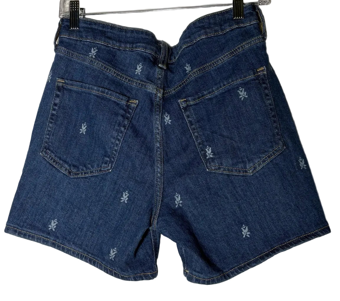 Size 6 Old Navy Blue Denim Floral Ladies Shorts