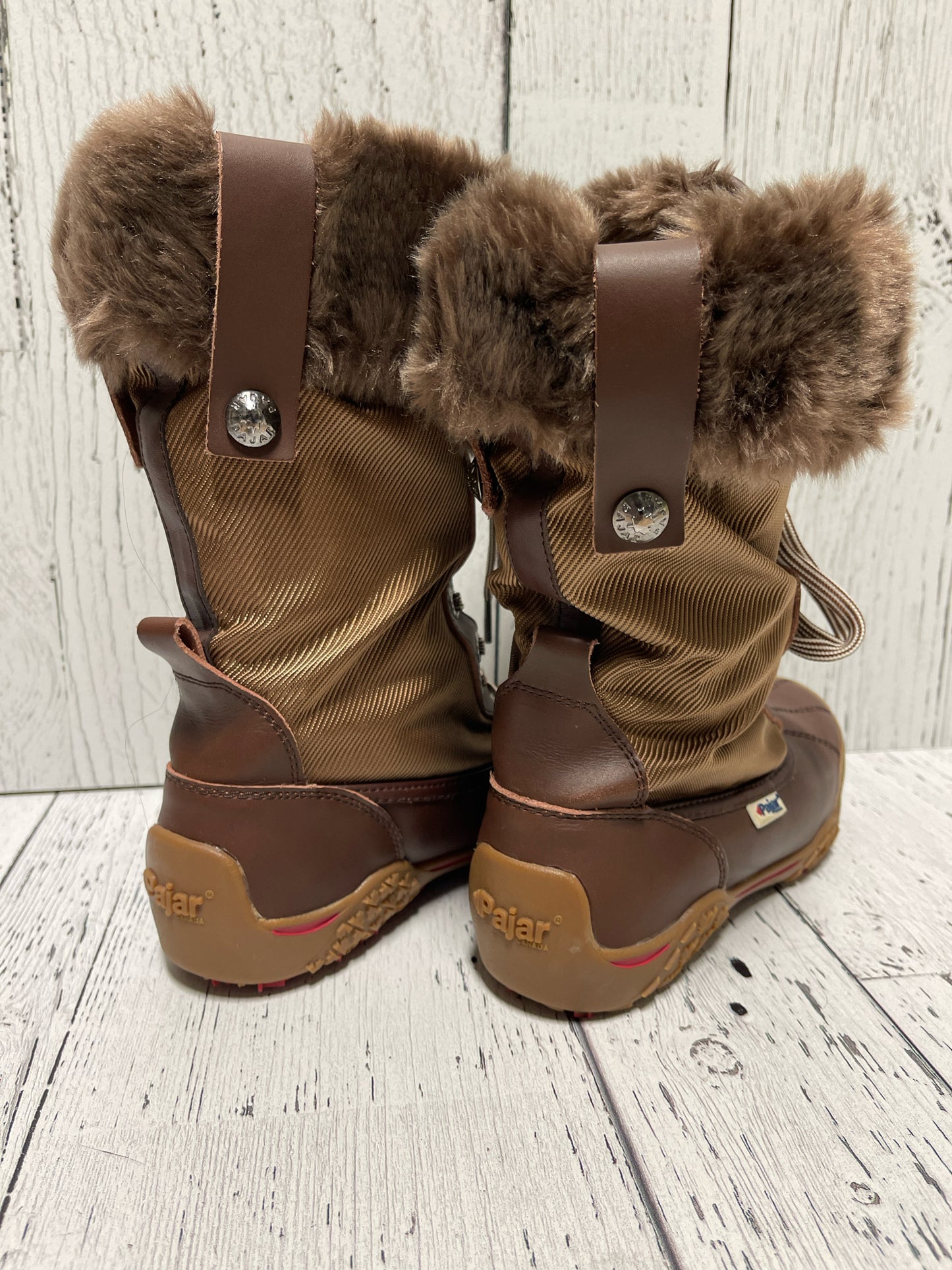 Size 5 pajar Brown Fur Trim Ladies Boots