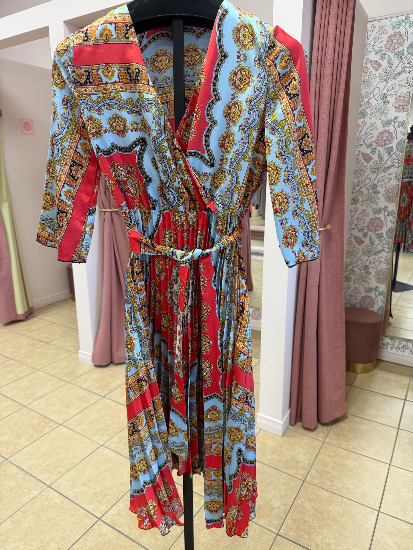 Size S DEX Red Blue Ladies Dress