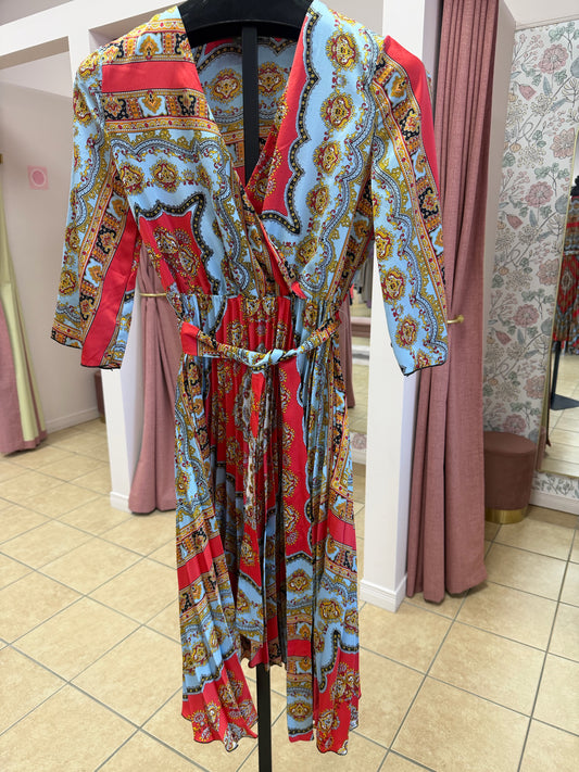 Size S DEX Red Blue Ladies Dress
