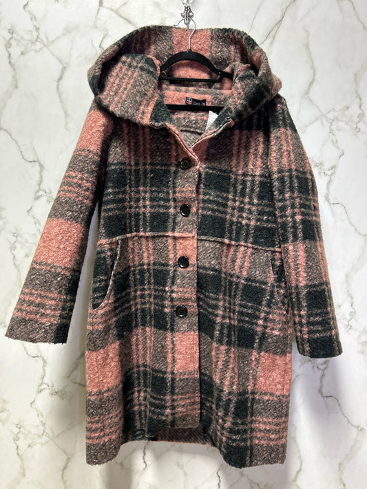 Size L Pink Black Plaid Ladies Jacket