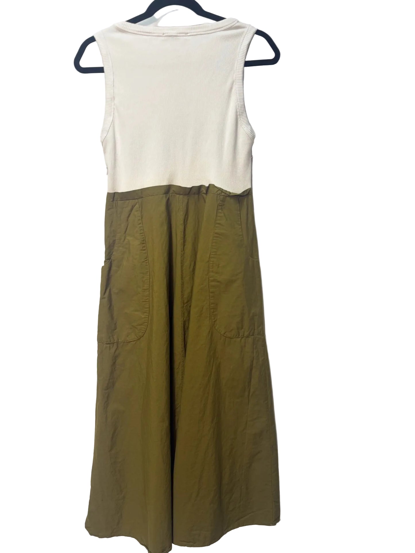 Size L Zara White Olive Ladies Dress