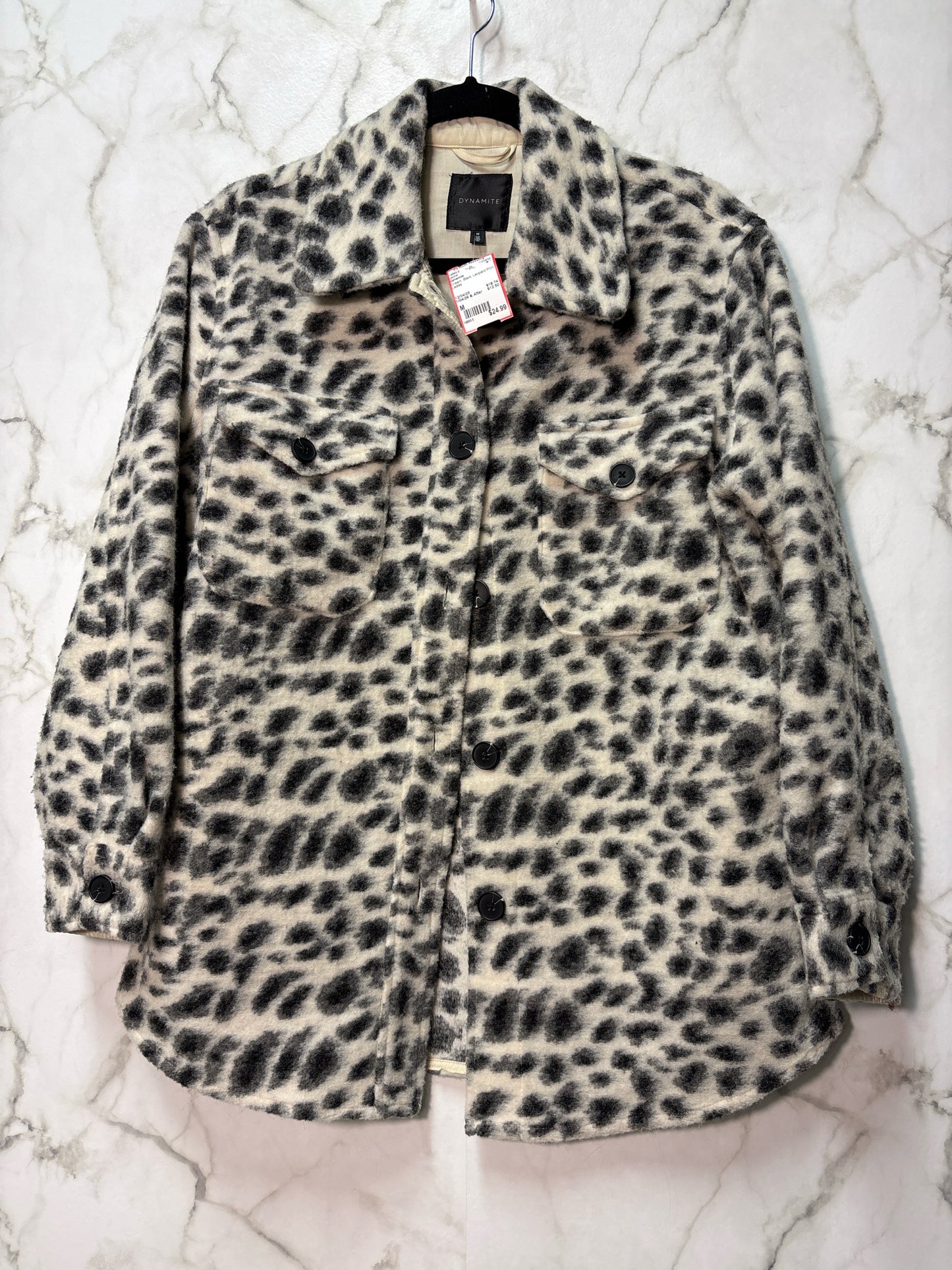 Size M Dynamite Cream Black Leopard Print Ladies Jacket