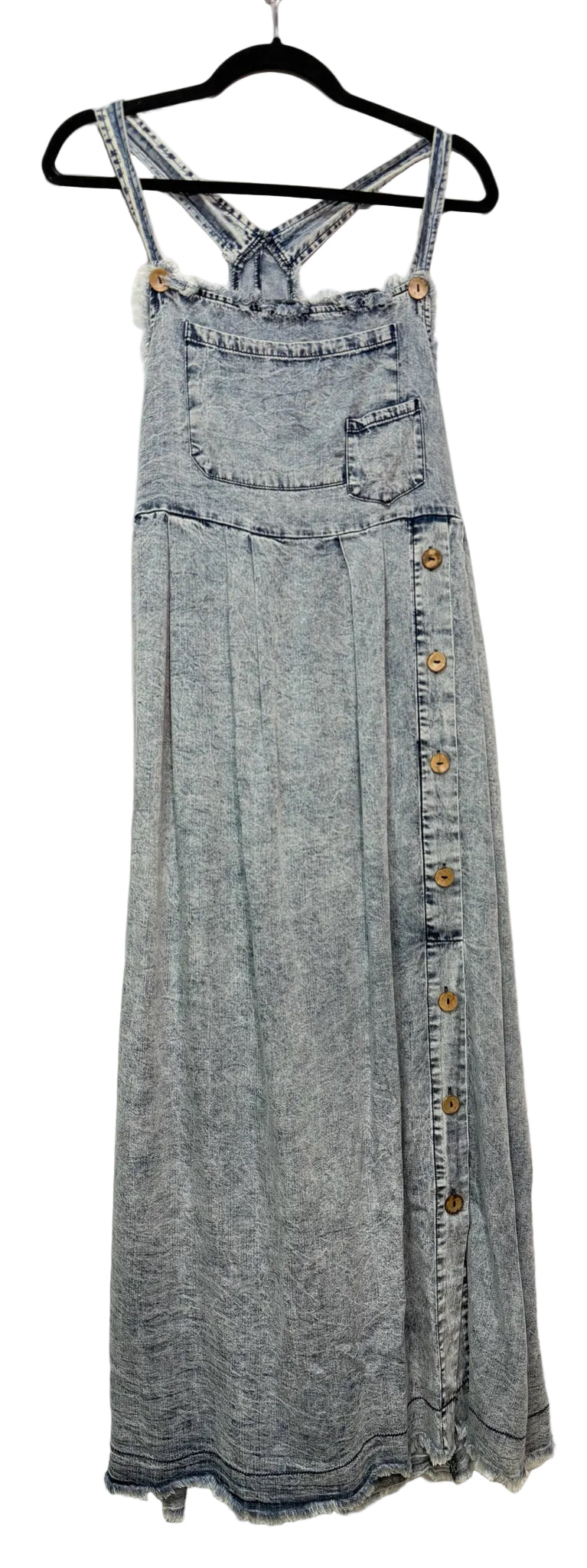 Size M Blue Denim buttons Ladies Dress