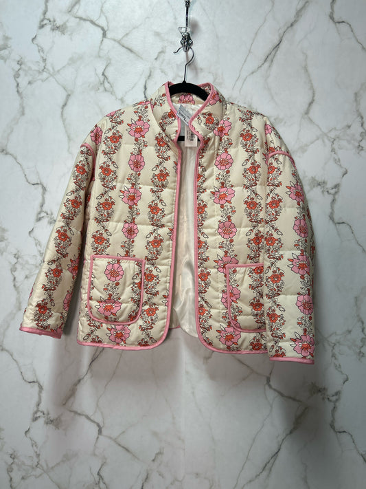 Size S Pink Cream Floral Ladies Jacket