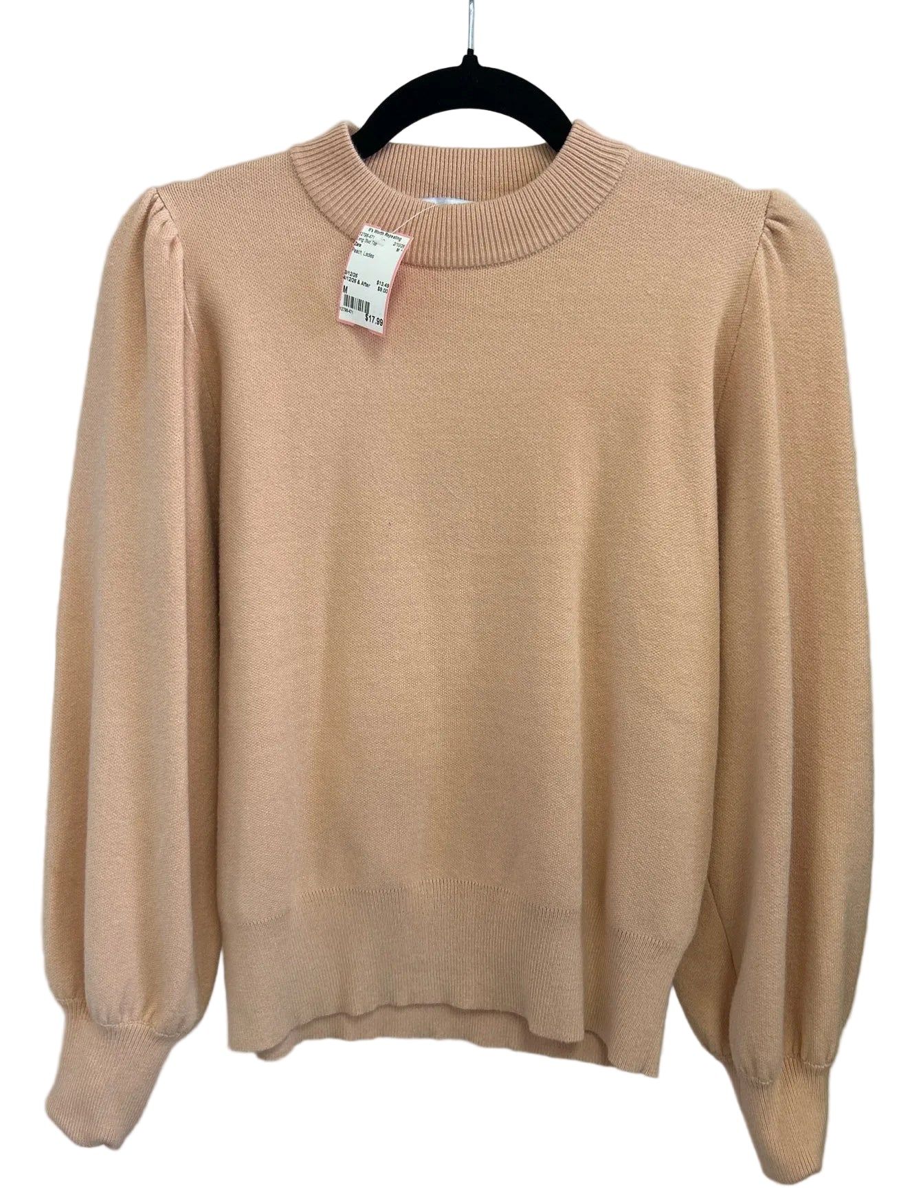 Size M Zara Peach Ladies Long Slvd Top