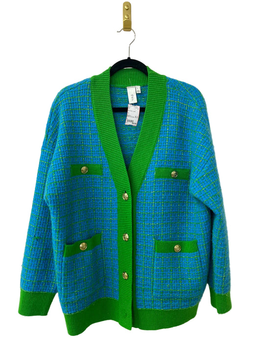 Size L Blue Green Ladies Cardi