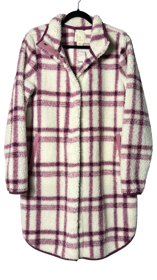 Size M White Purple Plaid Ladies Jacket