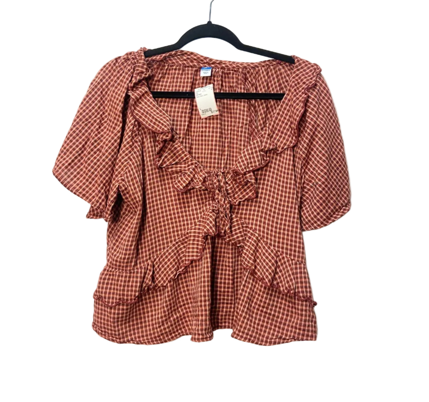 Size L Old Navy Red Plaid Ladies Top