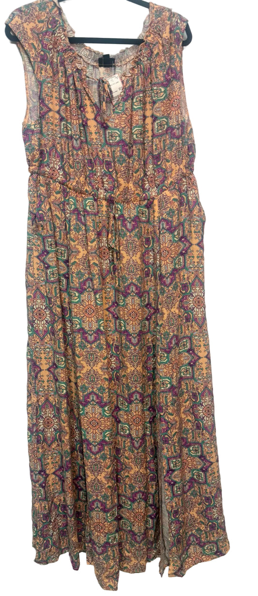 Size 2 Torrid Peach Pink Print Ladies Dress