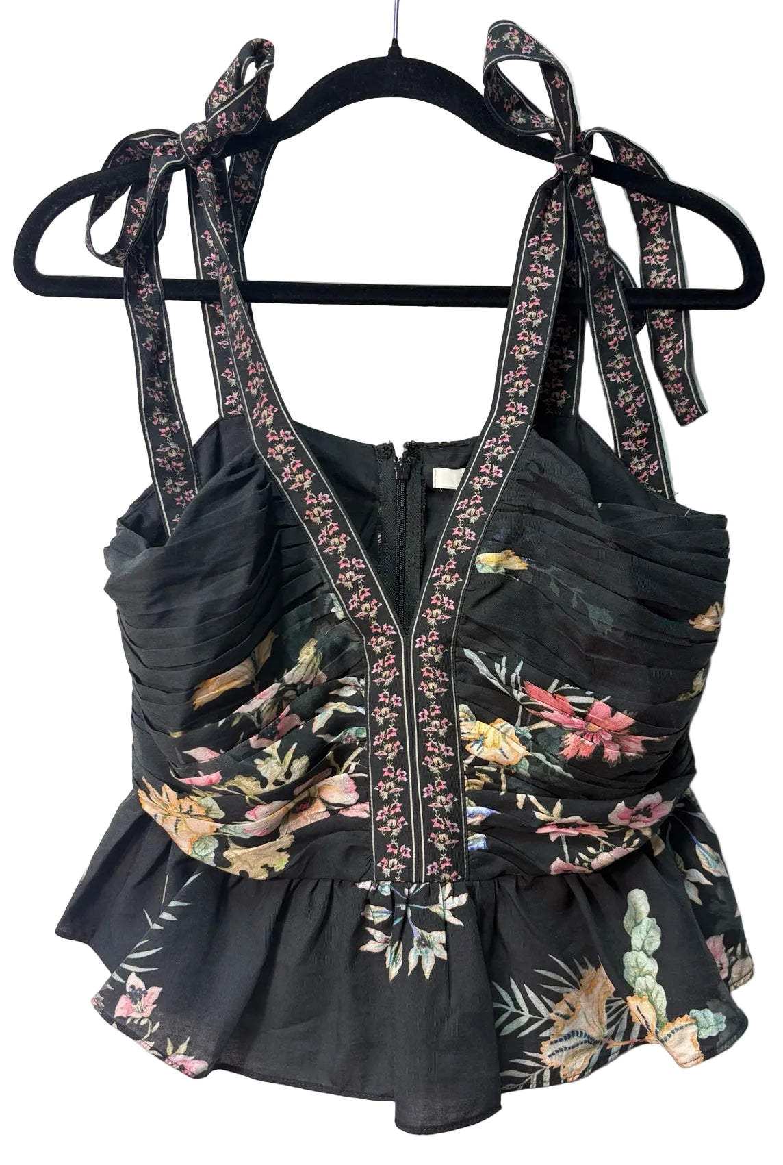 Size M H & M Black Brand New Floral Ladies Top