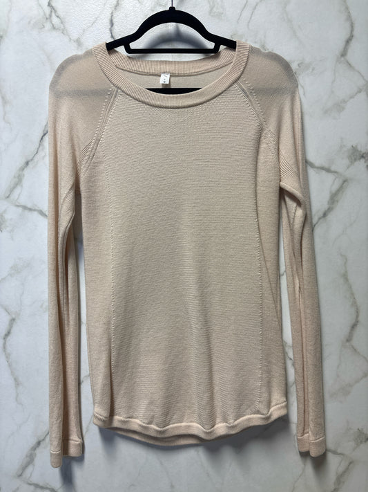 Size 6 Lululemon Cream Knit Ladies Top