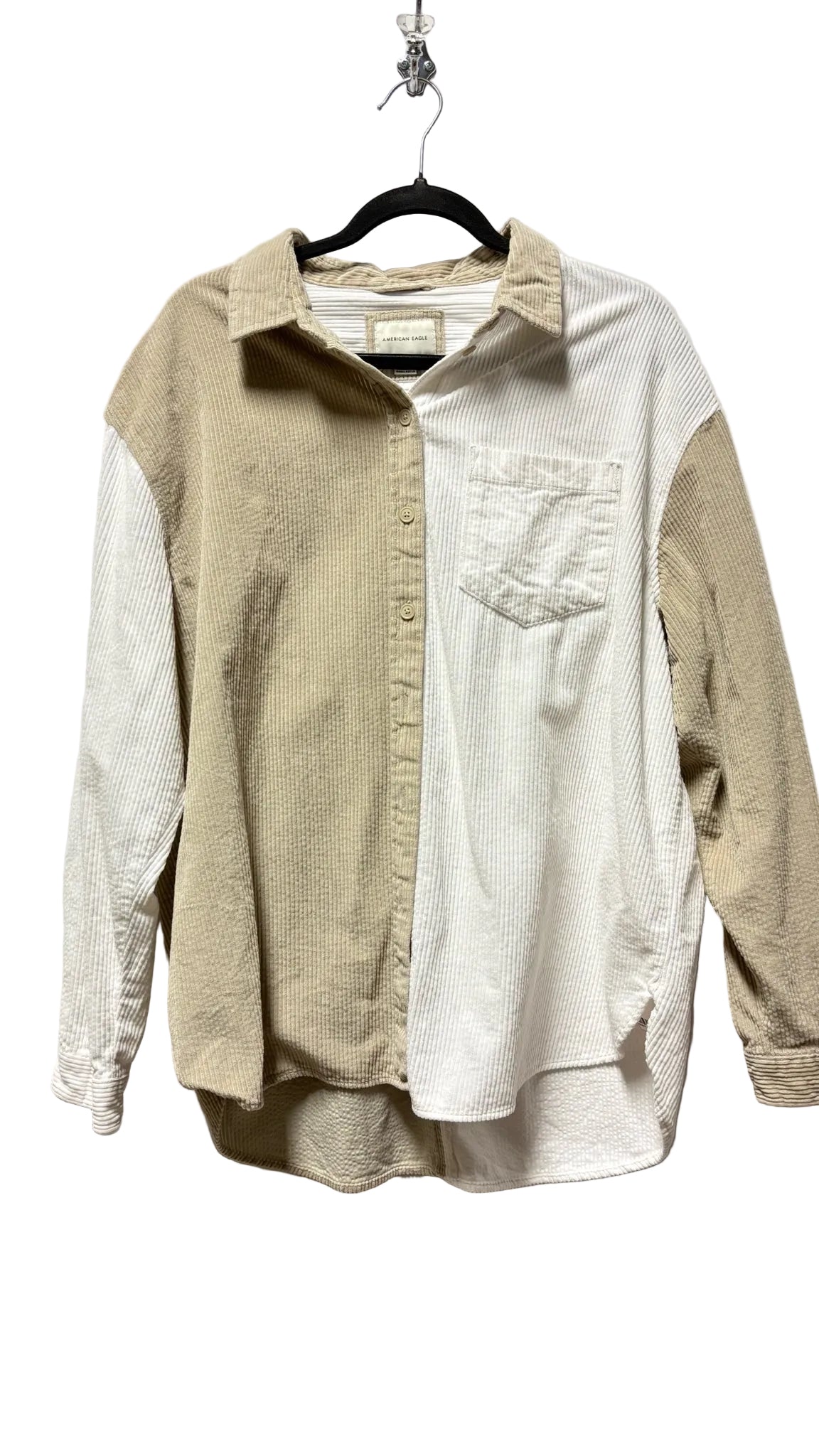 Size L American Eagle Cream Tan Cord Ladies Top