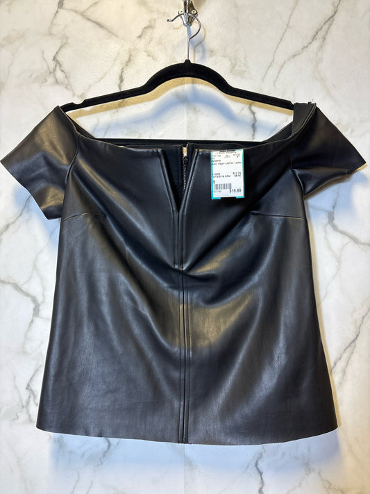 Size S Dynamite Black Vegan Leather Ladies Top