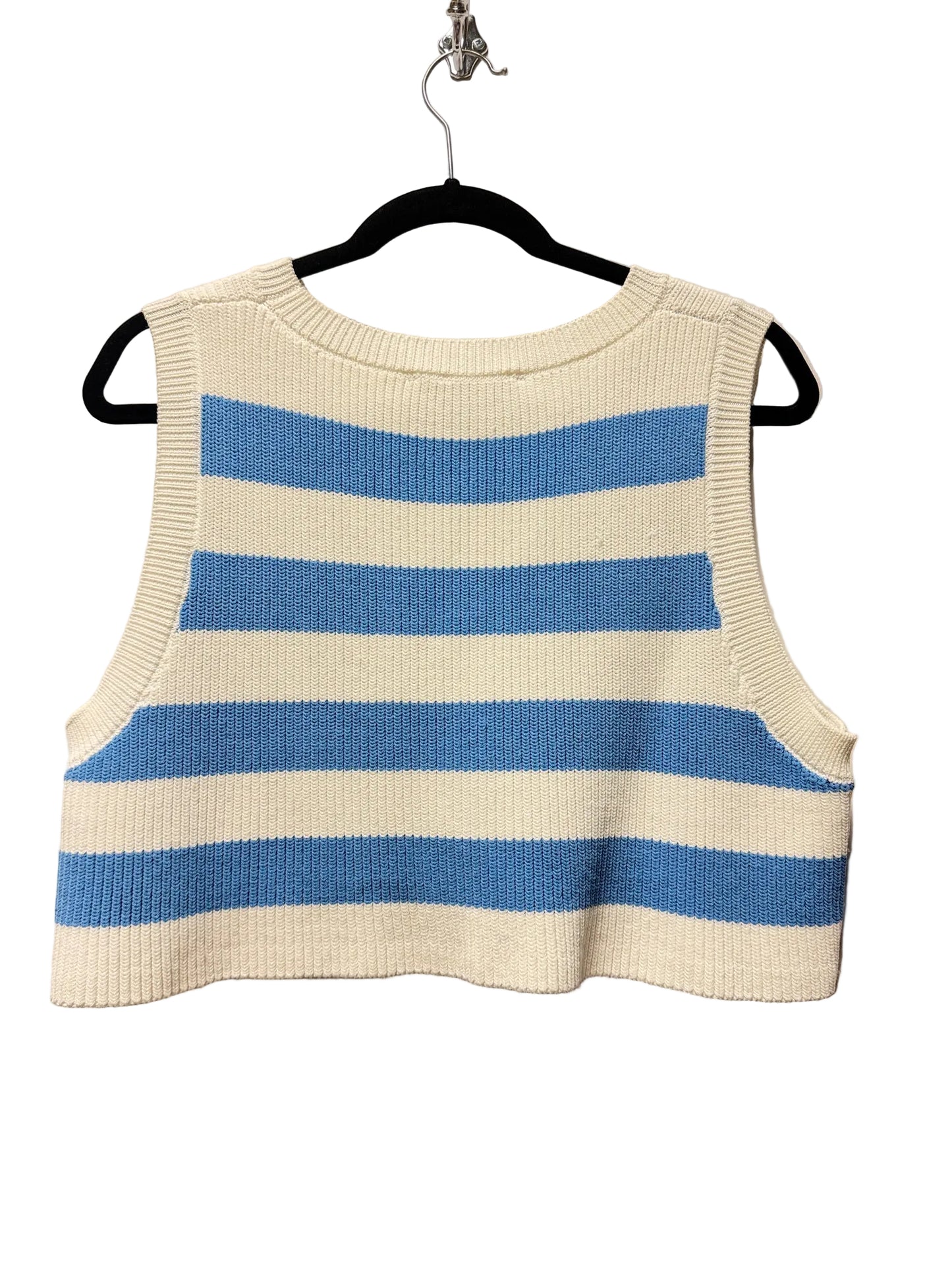 Size M Zara Blue Cream Stripe Ladies Top