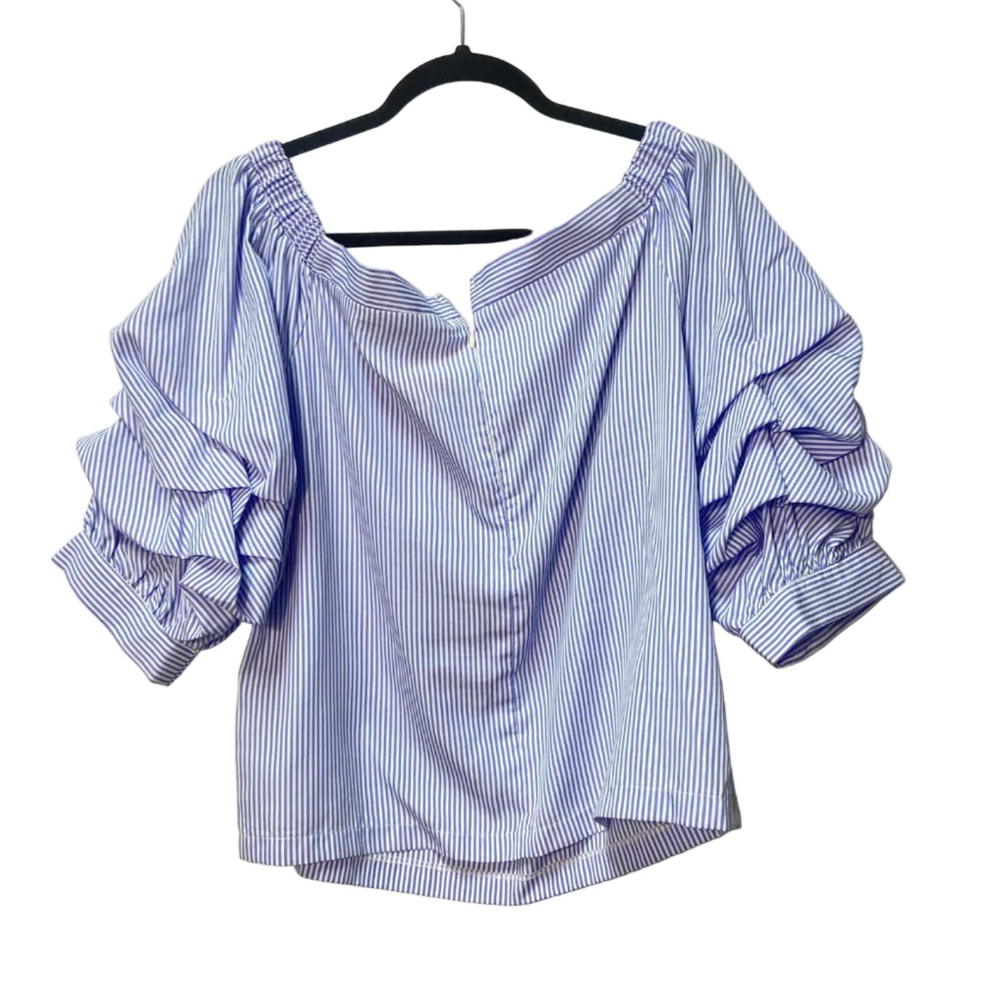 Size L Blue White Stripe Ladies Top