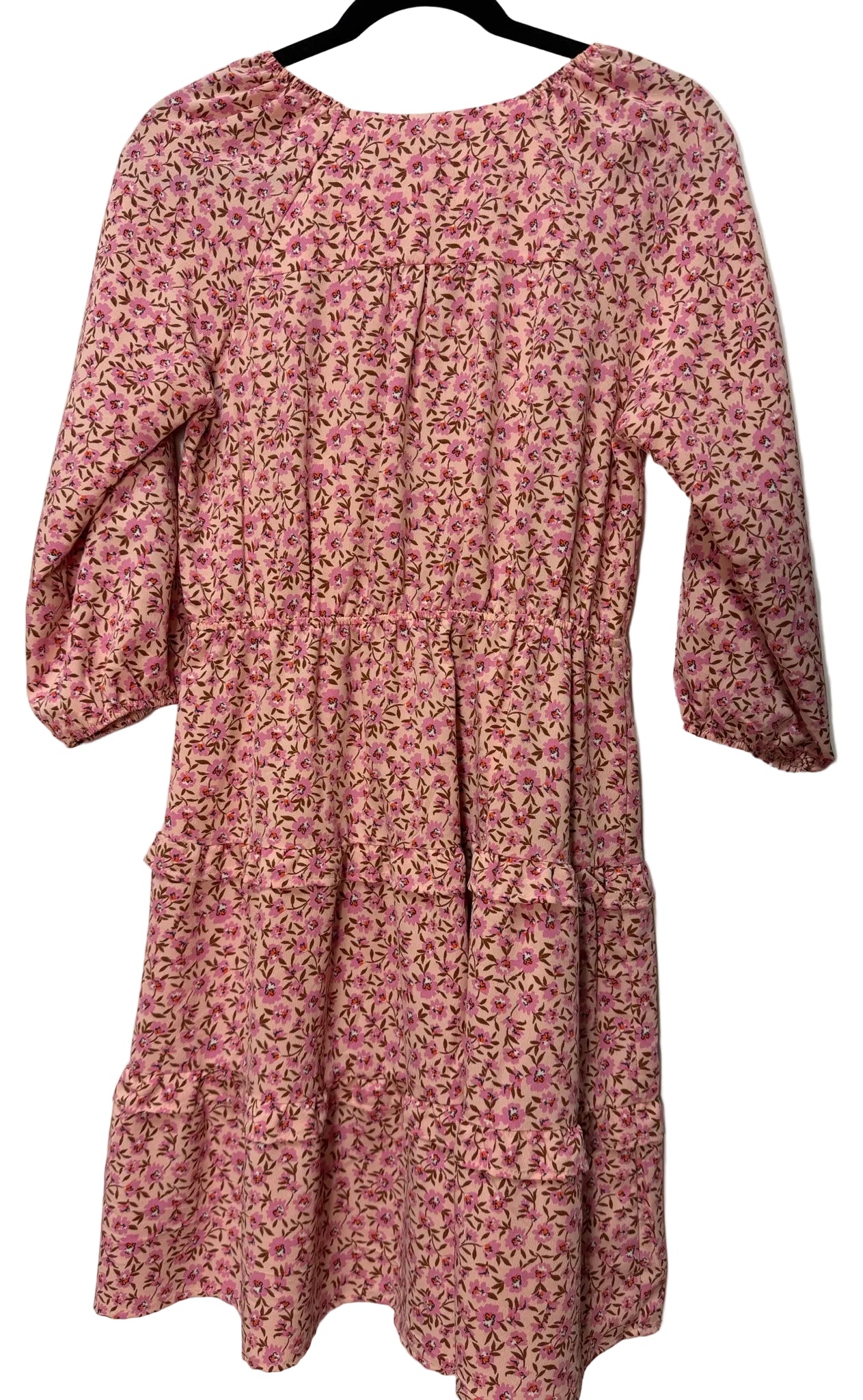 Size L Monteau Pink Brown Floral Ladies Dress
